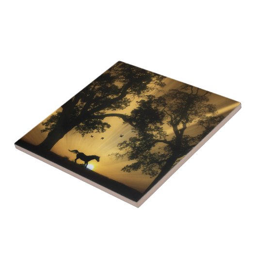 美しい走の馬のアートタイル タイル (側面)