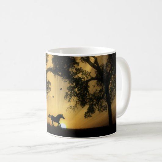 美しい超ランニングリアルの馬コーヒーマグ コーヒーマグカップ (正面右)