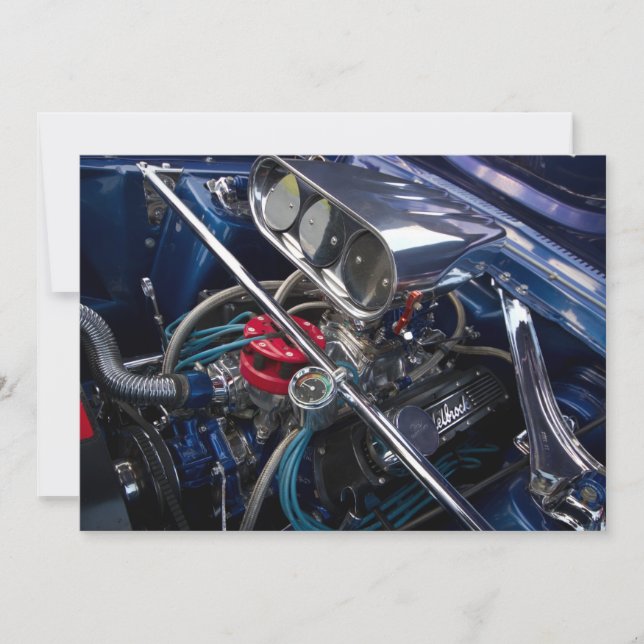 美しい車のエンジン招待状 (正面)