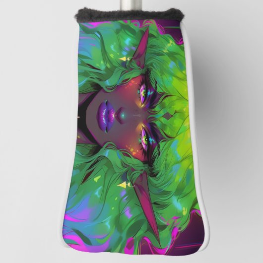 美しい輝かしいエルフの女王 ゴルフヘッドカバー (回転90)