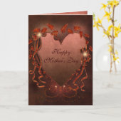 美しい輝きのハート母の日のカード カード (黄色い花)