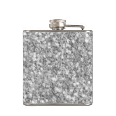 美しい輝くシルバーグレーグリッターパターン フラスク (裏面)