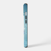 美しい輝く青い蝶 iPhone 15ケース (左側面)