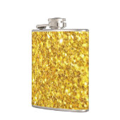 美しい輝く黄色のグリッターパターン フラスク (左)