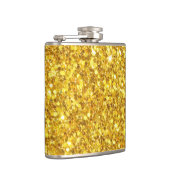 美しい輝く黄色のグリッターパターン フラスク (右)
