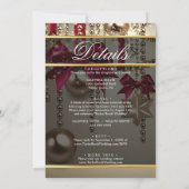 美しい輝エレガントかしい結婚写真を1つにまとめる 招待状 (裏面)