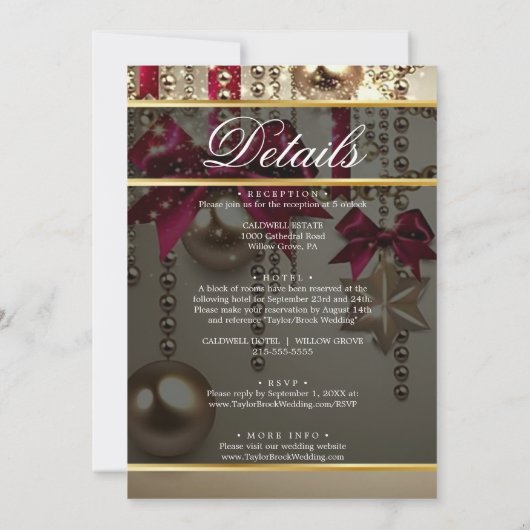 美しい輝エレガントかしい結婚写真を1つにまとめる 招待状 (裏面)