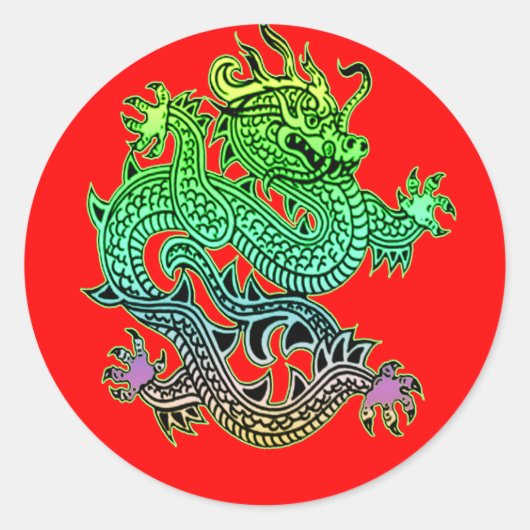 美しい辰年ギフト ラウンドシール (正面)