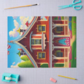 美しい農家の田舎のデクページ 薄葉紙 (クラフト)