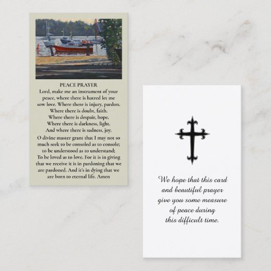 美しい追悼ボートのカード 名刺 (正面/裏面)