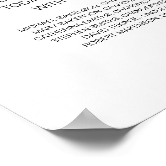 美しい追憶の黒い記念テーブル ポスター (角)