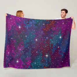 美しい透明な夜空 フリースブランケット