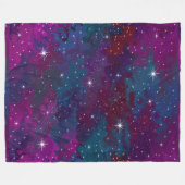 美しい透明な夜空 フリースブランケット (正面(横))