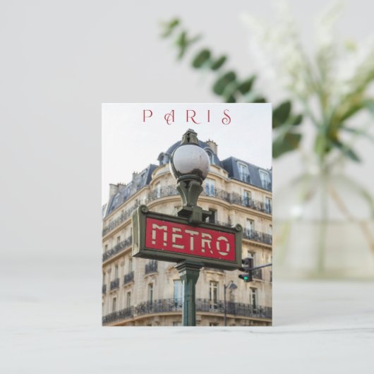 美しい通りメトロサインパリシティクローズアップ ポストカード (スタンド正面)