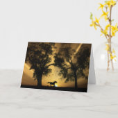 美しい連続した馬のハッピーバースデーカード カード (黄色い花)