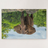 美しい遊象が草の中 ジグソーパズル (横)