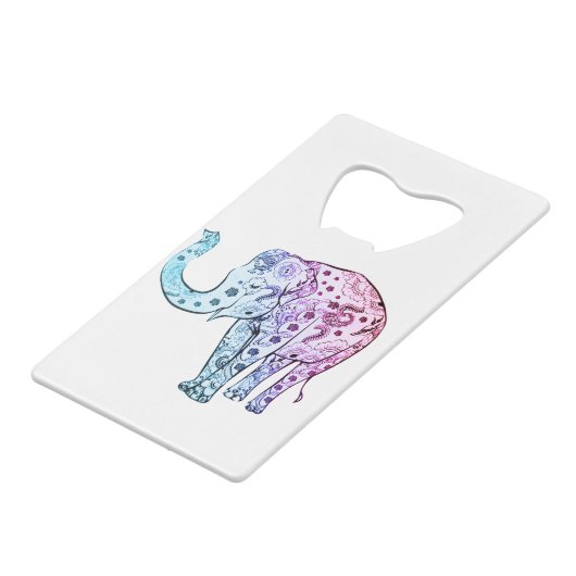 美しい部族の象 クレジットカード栓抜き (裏面アングル)