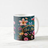 美しい釉薬の母の日の花 コーヒーマグカップ (正面右)