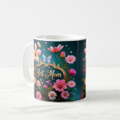 美しい釉薬の母の日の花 コーヒーマグカップ (正面左)