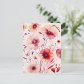 美しい野の花の花束 すぐ回復してね ポストカード (スタンド正面)