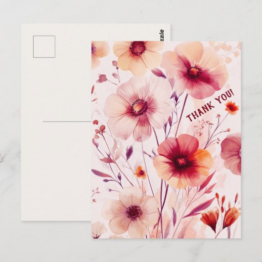 美しい野の花 花のカード ありがとう ポストカード (正面/裏面)