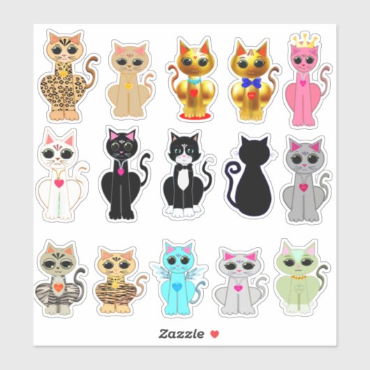 美しい野生の猫コレクション シール (シート)