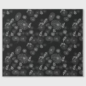 美しい野生の花のドードルパターン包みパップ ラッピングペーパー (フラット)