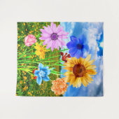 美しい野生の花の自然-春 タペストリー (正面(横))