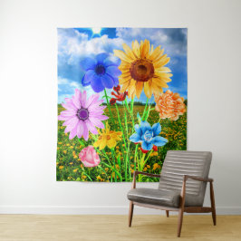 美しい野生の花の自然-春 タペストリー