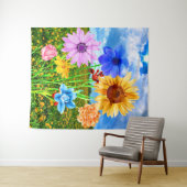 美しい野生の花の自然-春 タペストリー (インサイチュ(横))