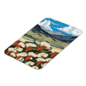 美しい野生の花の草原の風景 マグネット (左側)