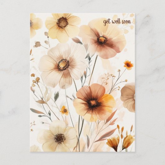 美しい野生の花 お見舞いメッセージ ポストカード (正面)