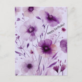美しい野生の花 お誕生日おめでとう ポストカード (正面)