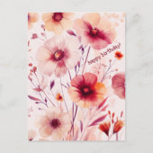 美しい野生の花 お誕生日おめでとう ポストカード (正面)