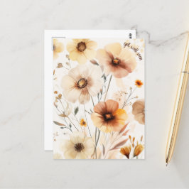 美しい野生の花 花の回復メッセージカード ポストカード