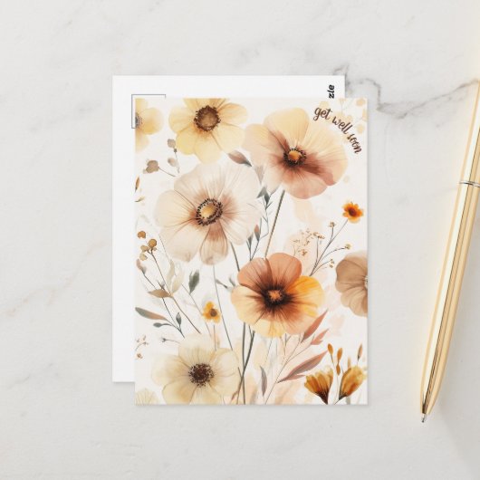 美しい野生の花 花 すぐに回復して ポストカード (正面/裏面インサイチュ)