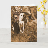 美しい野生動物空白の カード (黄色い花)