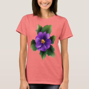 美しい野生紫色バラのTシャツ Tシャツ