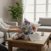 美しい野生色の庭の花水色 クッション