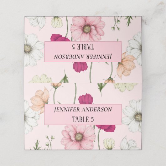 美しい野花結婚の座席表 プレイスカード (外部開封)