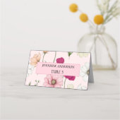 美しい野花結婚の座席表 プレイスカード (裏面)