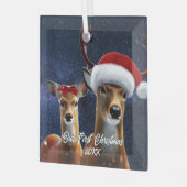 美しい金と金 ガラスオーナメント (正面左)