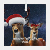 美しい金と金 ガラスオーナメント (裏面)