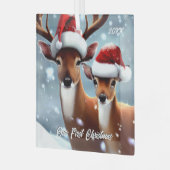 美しい金と金 ガラスオーナメント (正面左)