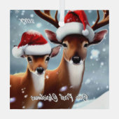 美しい金と金 ガラスオーナメント (裏面)