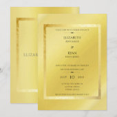 美しい金の箔,モダン結婚式招待状 招待状 (正面/裏面)