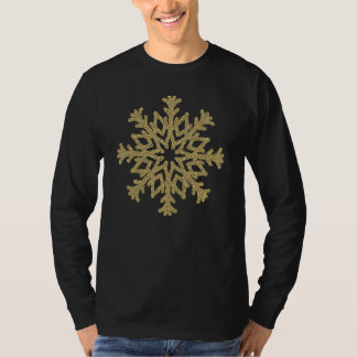 美しい金の雪の結晶 冬 女性 男性 Tシャツ