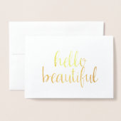 美しい金ゴールドこんにちは 箔カード (封筒付き正面)