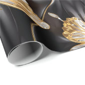 美しい金ゴールドと銀蝶 ラッピングペーパー (ロールコーナー)