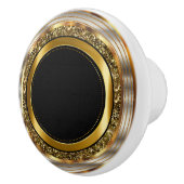 美しい金ゴールドと黒 セラミックノブ (右)